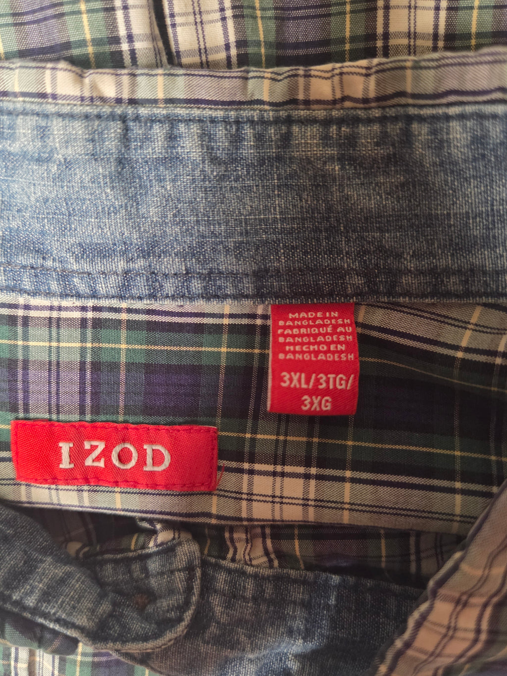 IZOD PLAID SHIRT SIZE 3XL