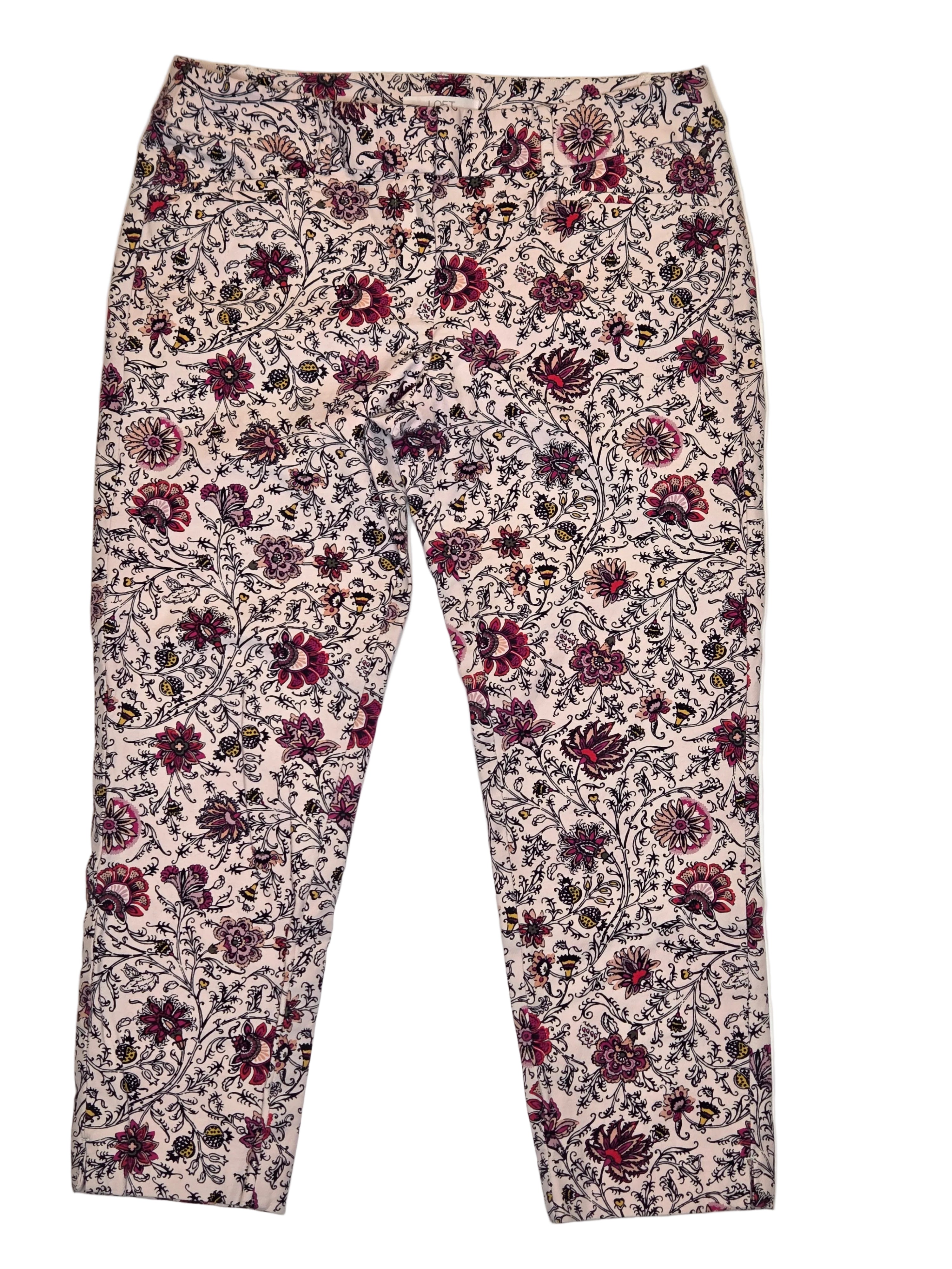 LOFT FLORAL CAPRI PANT SIZE 8