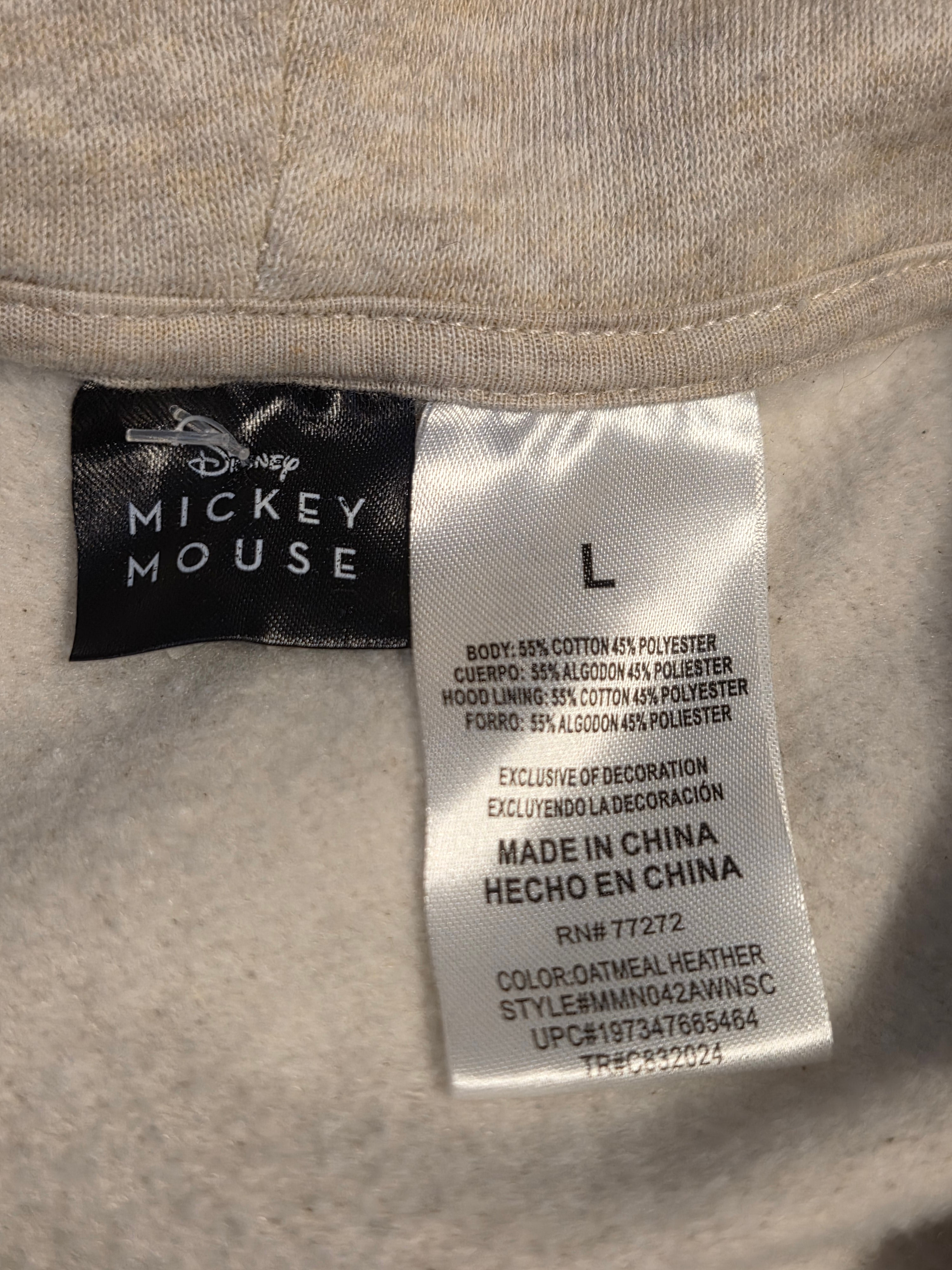 DISNEY HOODIE SIZE L