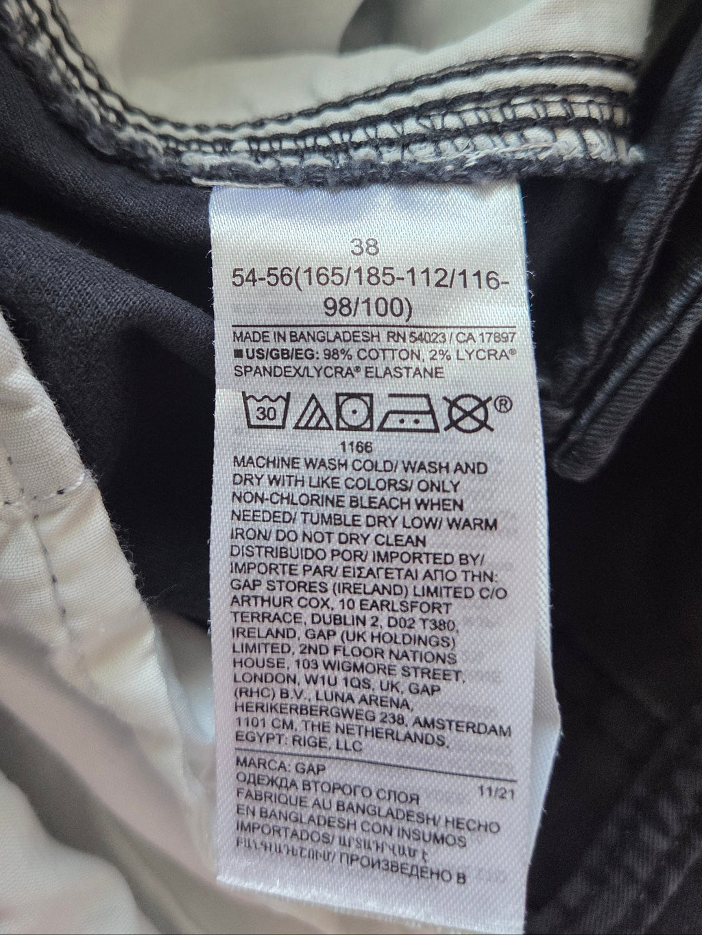 GAP SIZE 38