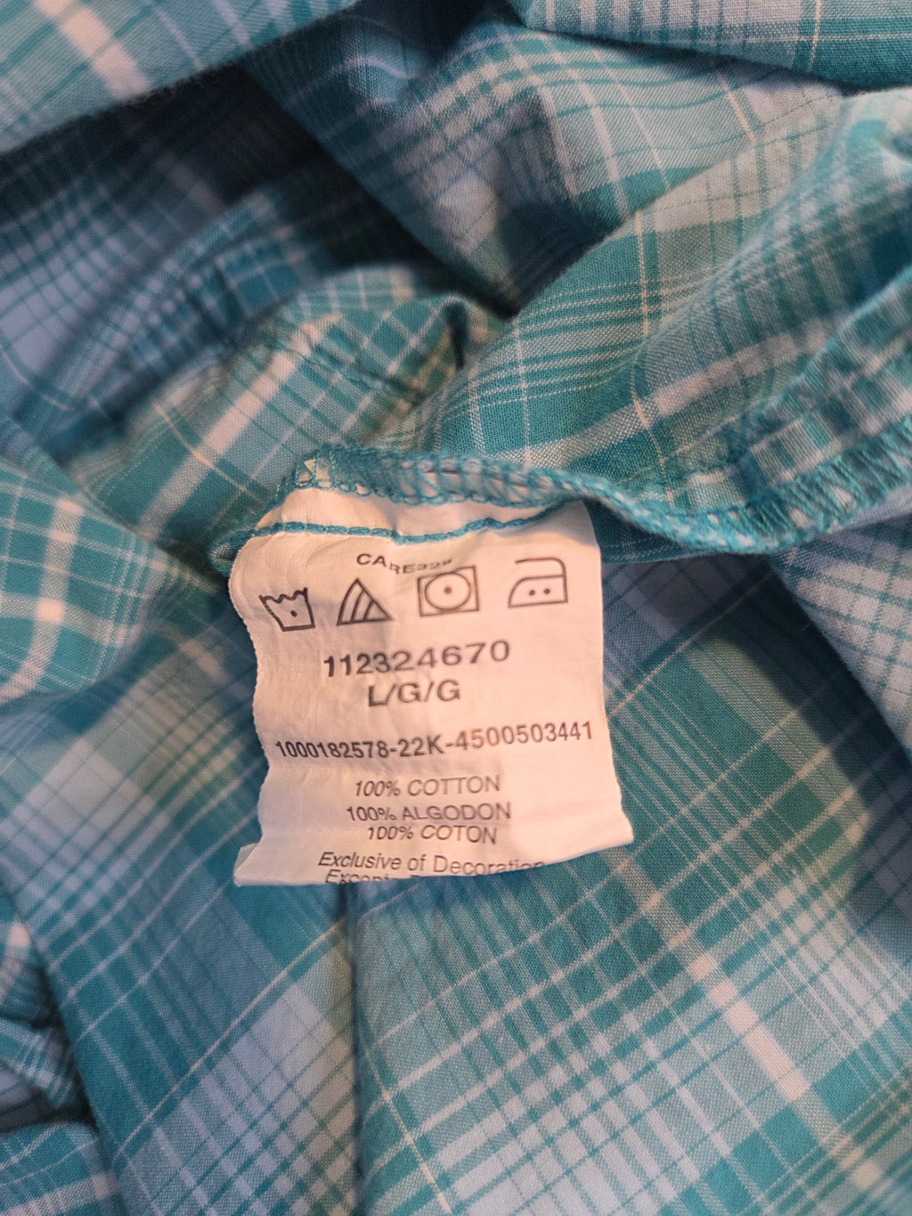 Wrangler Retro Western Shirts Men's Button Up Teal Plaid Cotton Size L