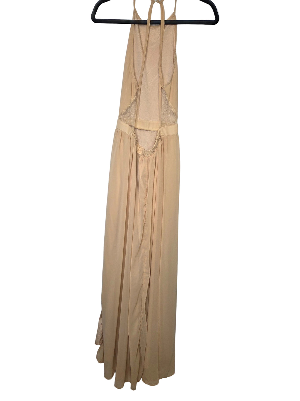 Shein Maxi Sleevless Backless Gold Polyester Women's Dress Size 4