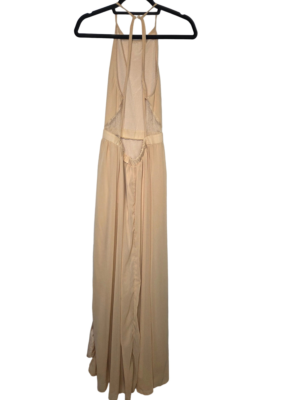Shein Maxi Sleevless Backless Gold Polyester Women's Dress Size 4