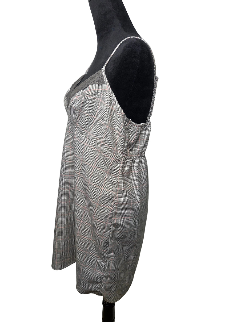 Kingston Grey Pink Plaid Women's Dress Polyester Size XL
