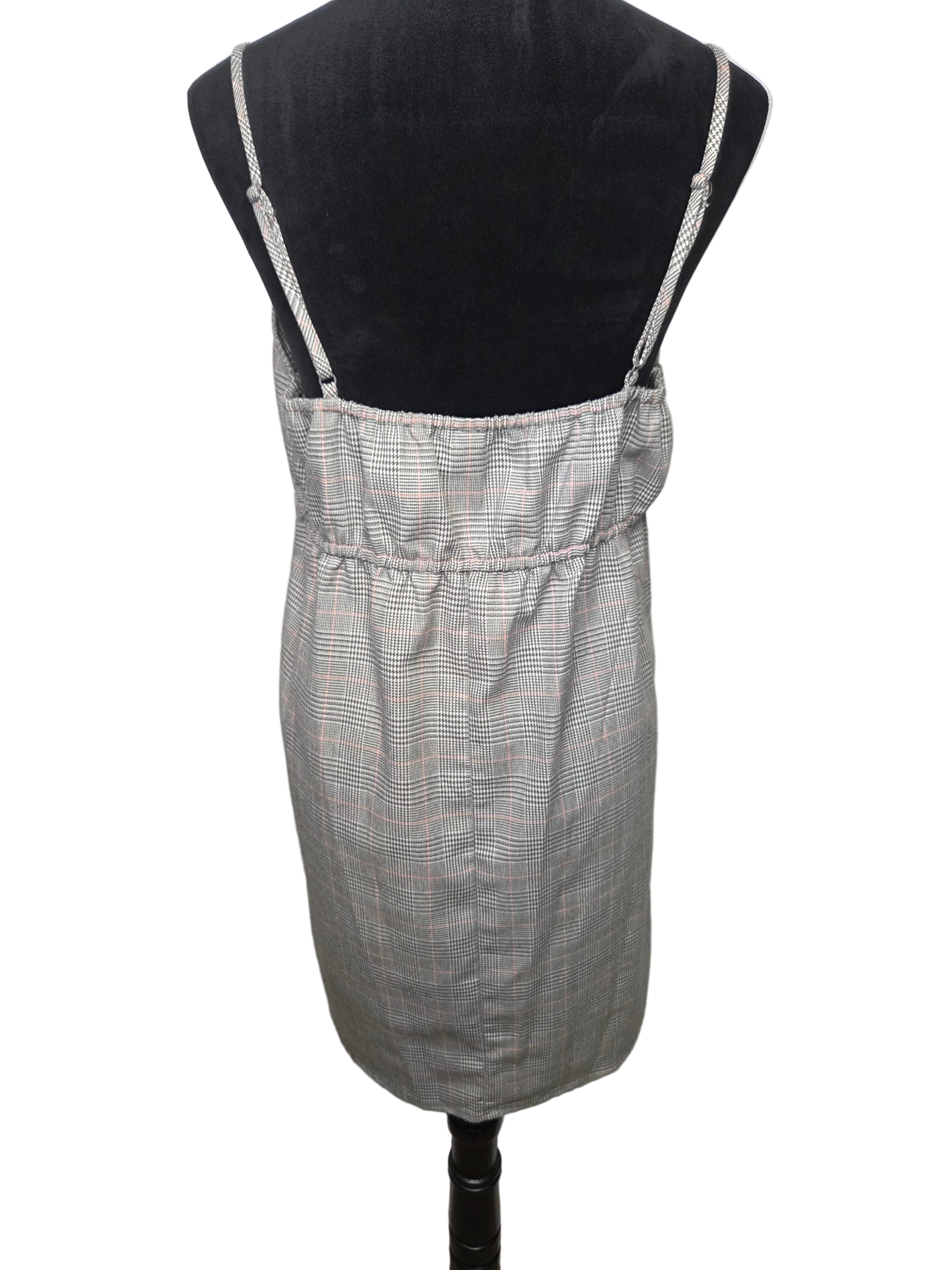 Kingston Grey Pink Plaid Women's Dress Polyester Size XL