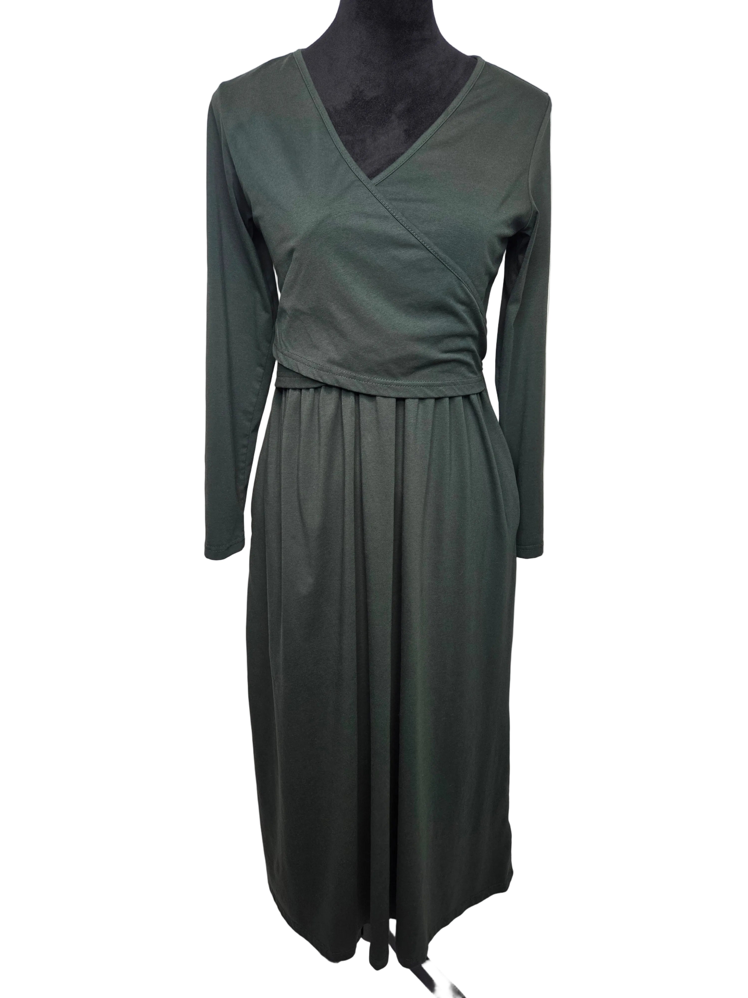 Unbranded Green Dress Ankle Length Women's Cotton Polyester Spandex Size Medium