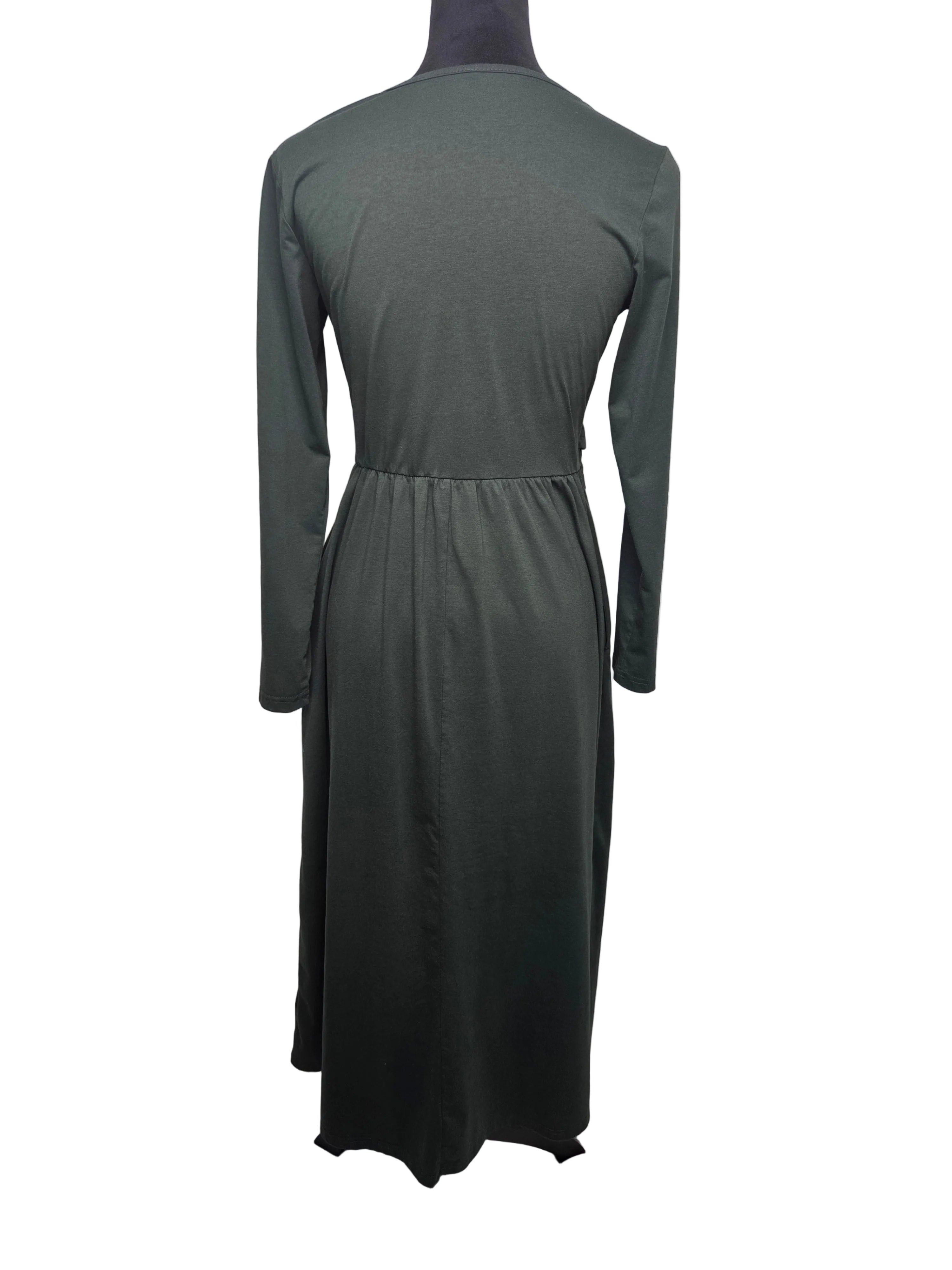 Unbranded Green Dress Ankle Length Women's Cotton Polyester Spandex Size Medium