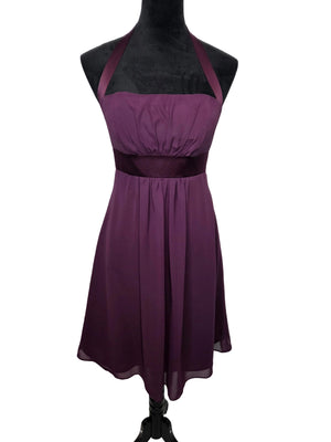 Alfred Angelo Midi Cocktail Dress Women's Polyester Purple Plum Size 4