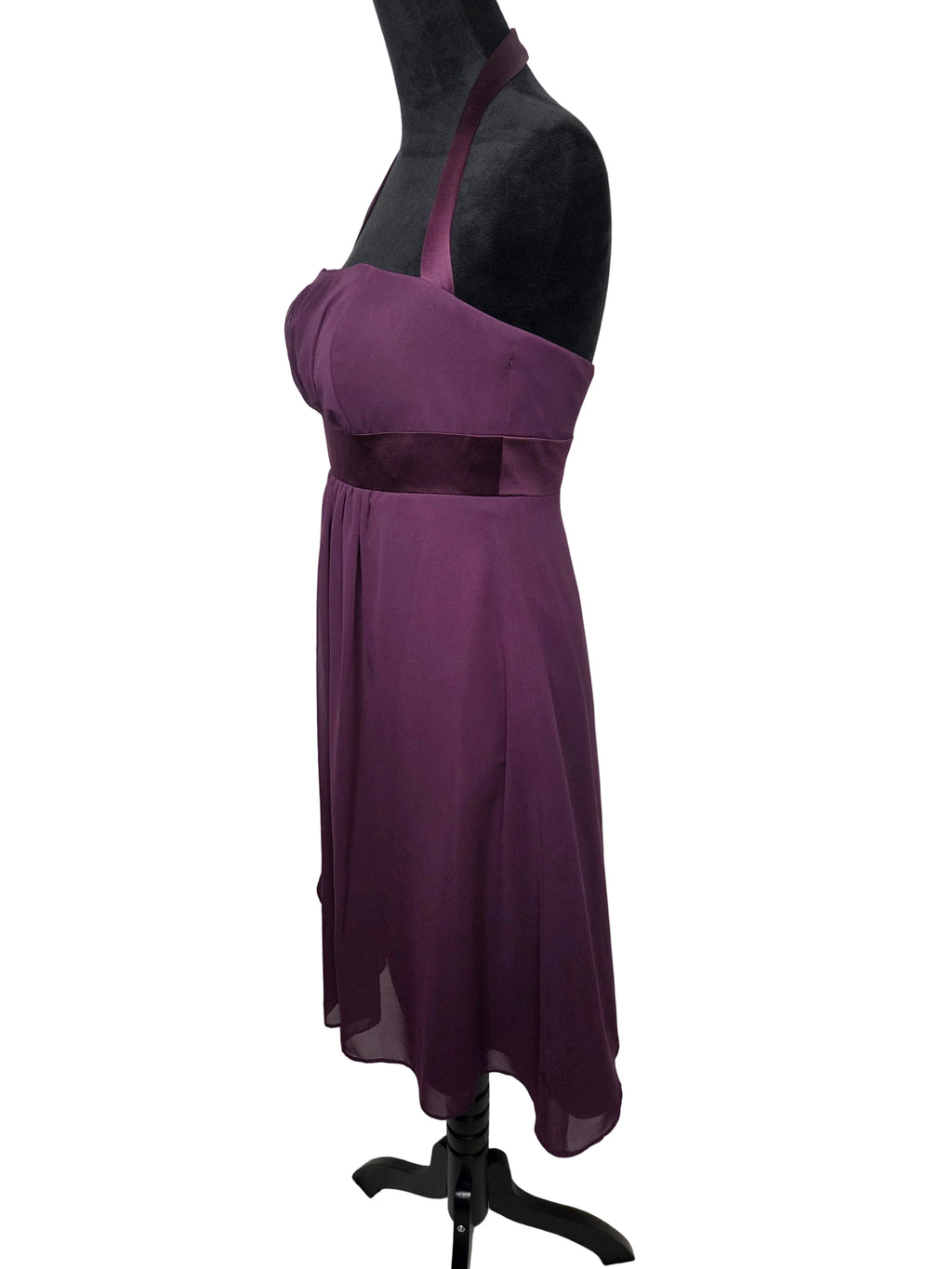 Alfred Angelo Midi Cocktail Dress Women's Polyester Purple Plum Size 4
