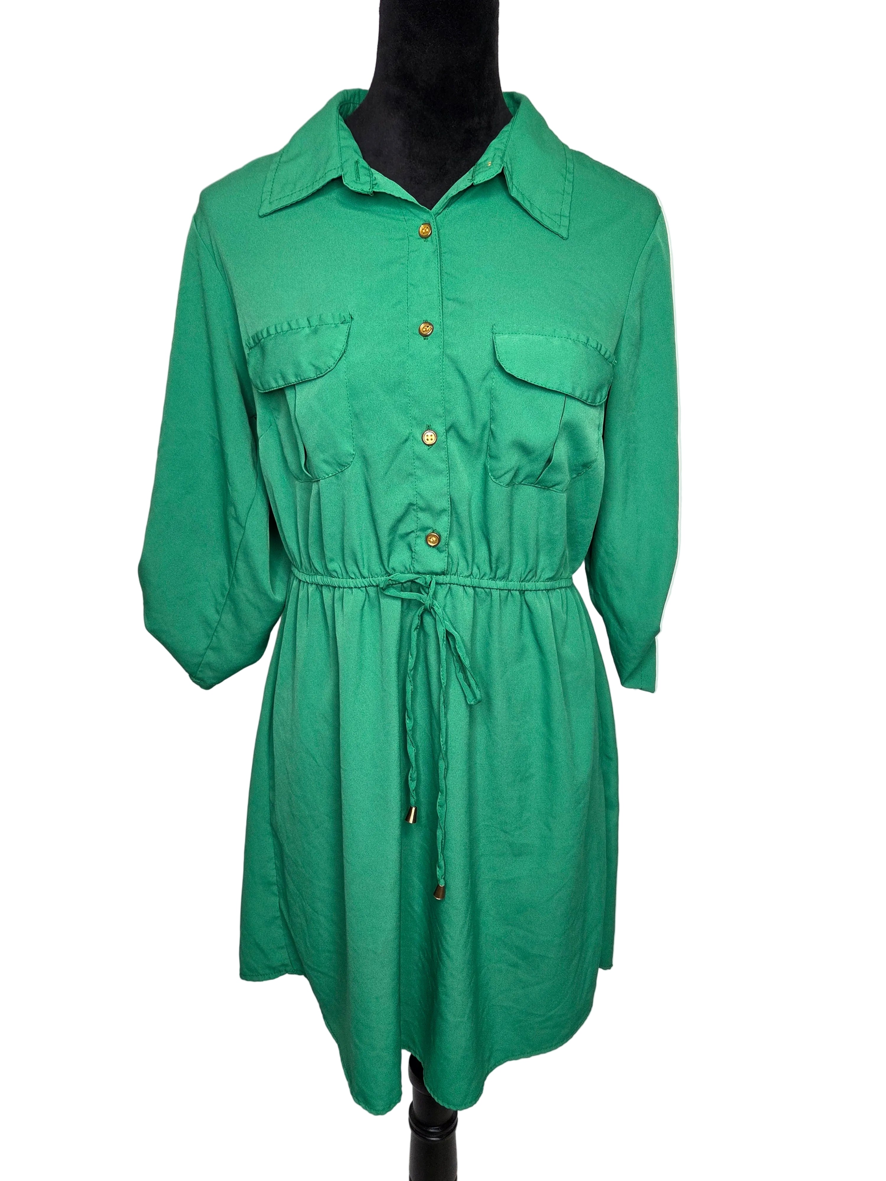 MPH Collection Women's Green Polyester Dress Size L