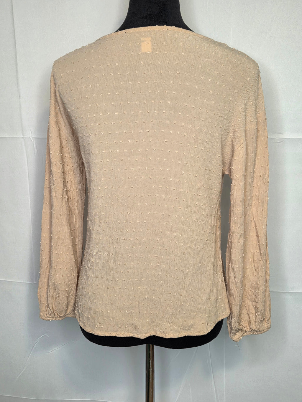 Blue Rain Women's Tan Blouse Rayon Long Sleeve Size S