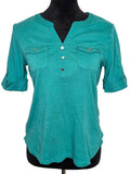 Croft & Barrow Women's Teal Shirt Cotton Petite M