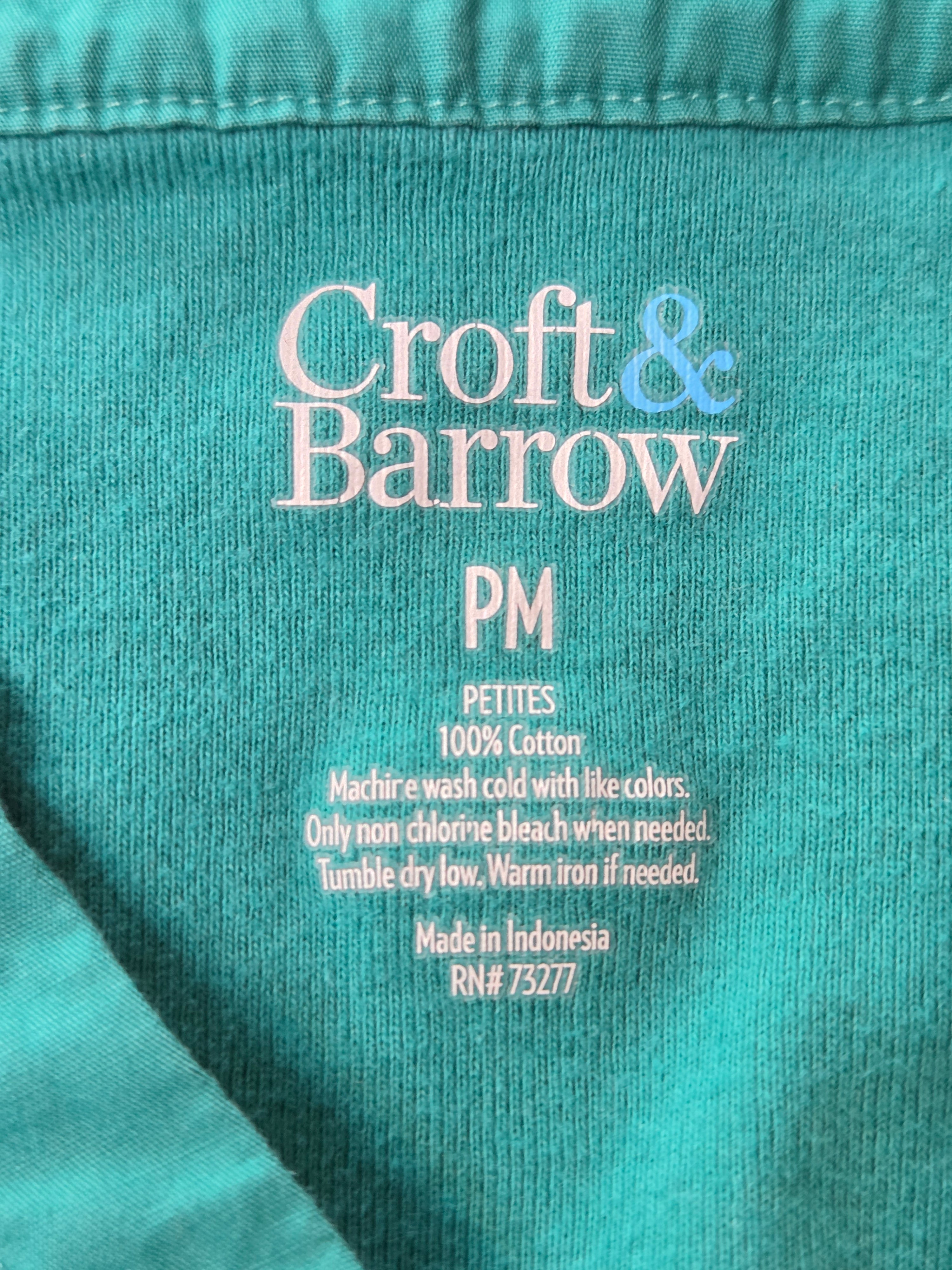 Croft & Barrow Women's Teal Shirt Cotton Petite M