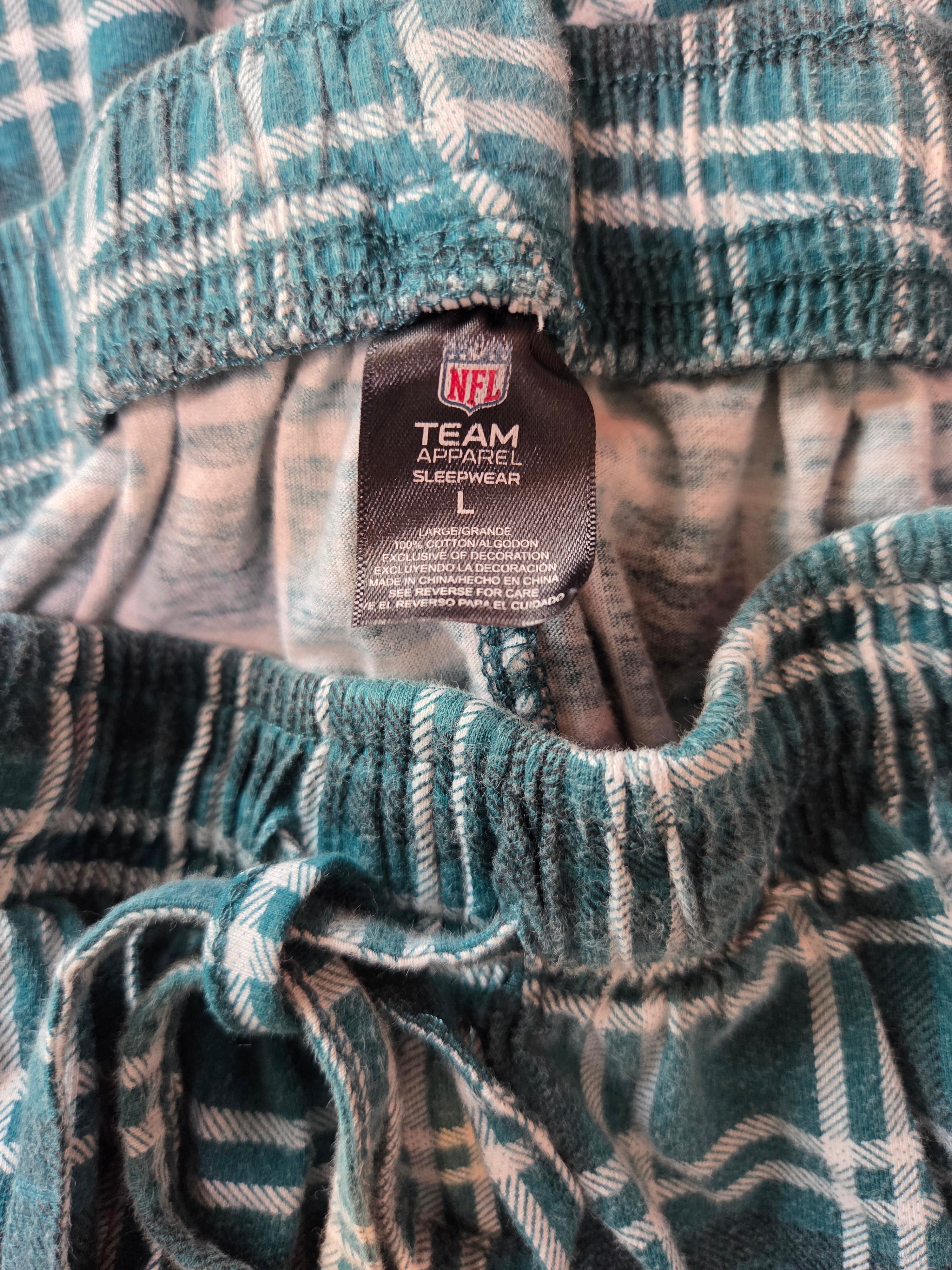 NFL Team Apparel Men's Green Plaid Cotton Pajama Bottoms Size Large