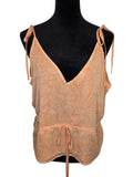 Express Women's Sleeveless Blouse Peach Print Polyester Size Large