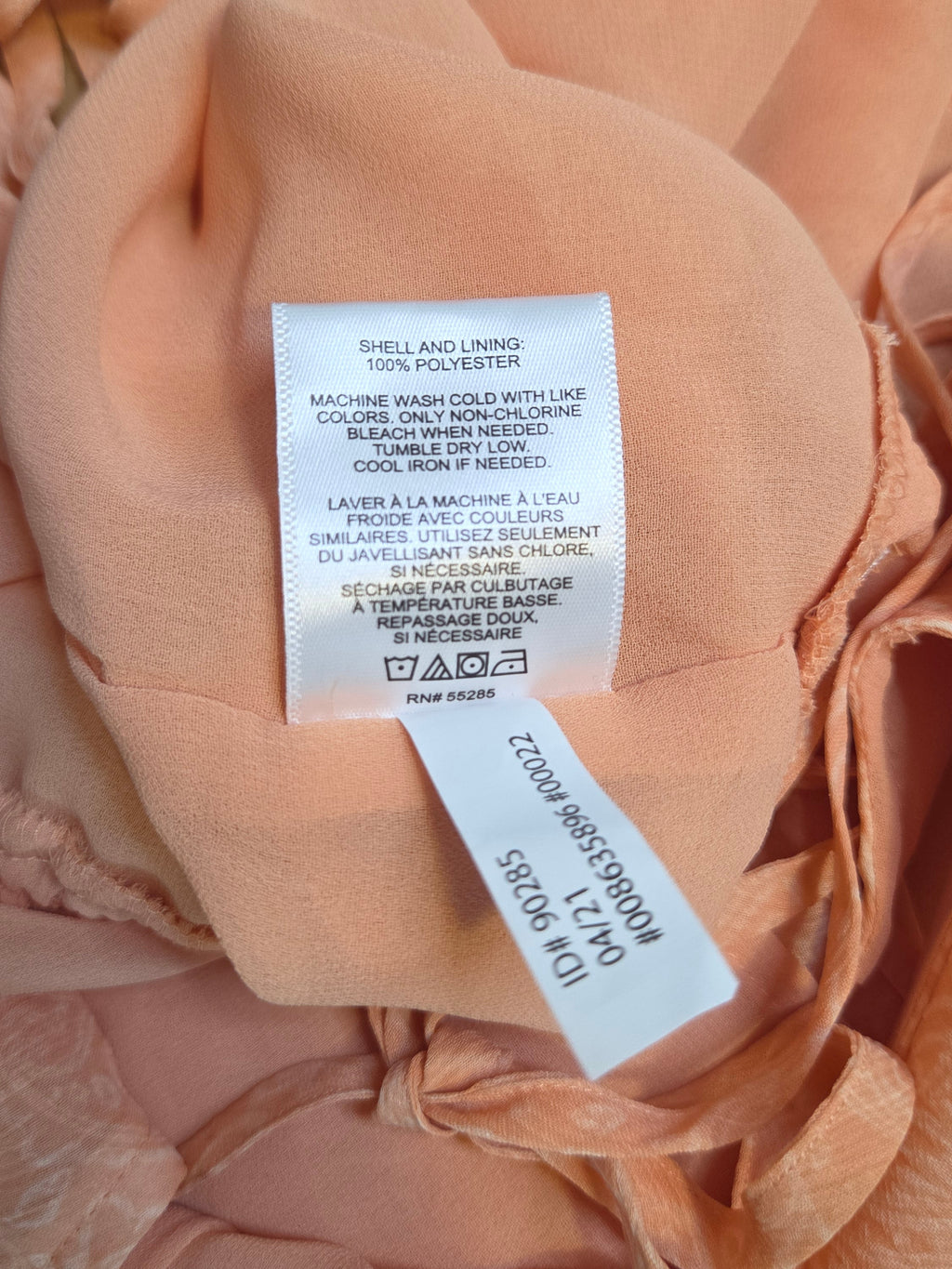 Express Women's Sleeveless Blouse Peach Print Polyester Size Large
