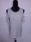 Michael Michael Kors Women's Black White Striped Blouse Size M