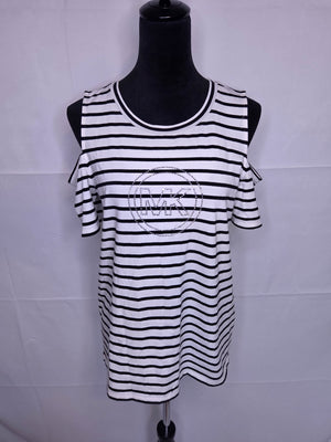 Michael Michael Kors Women's Black White Striped Blouse Size M