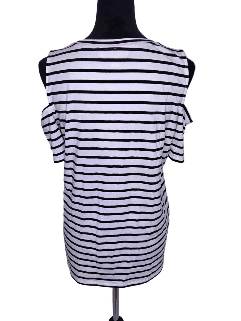 Michael Michael Kors Women's Black White Striped Blouse Size M