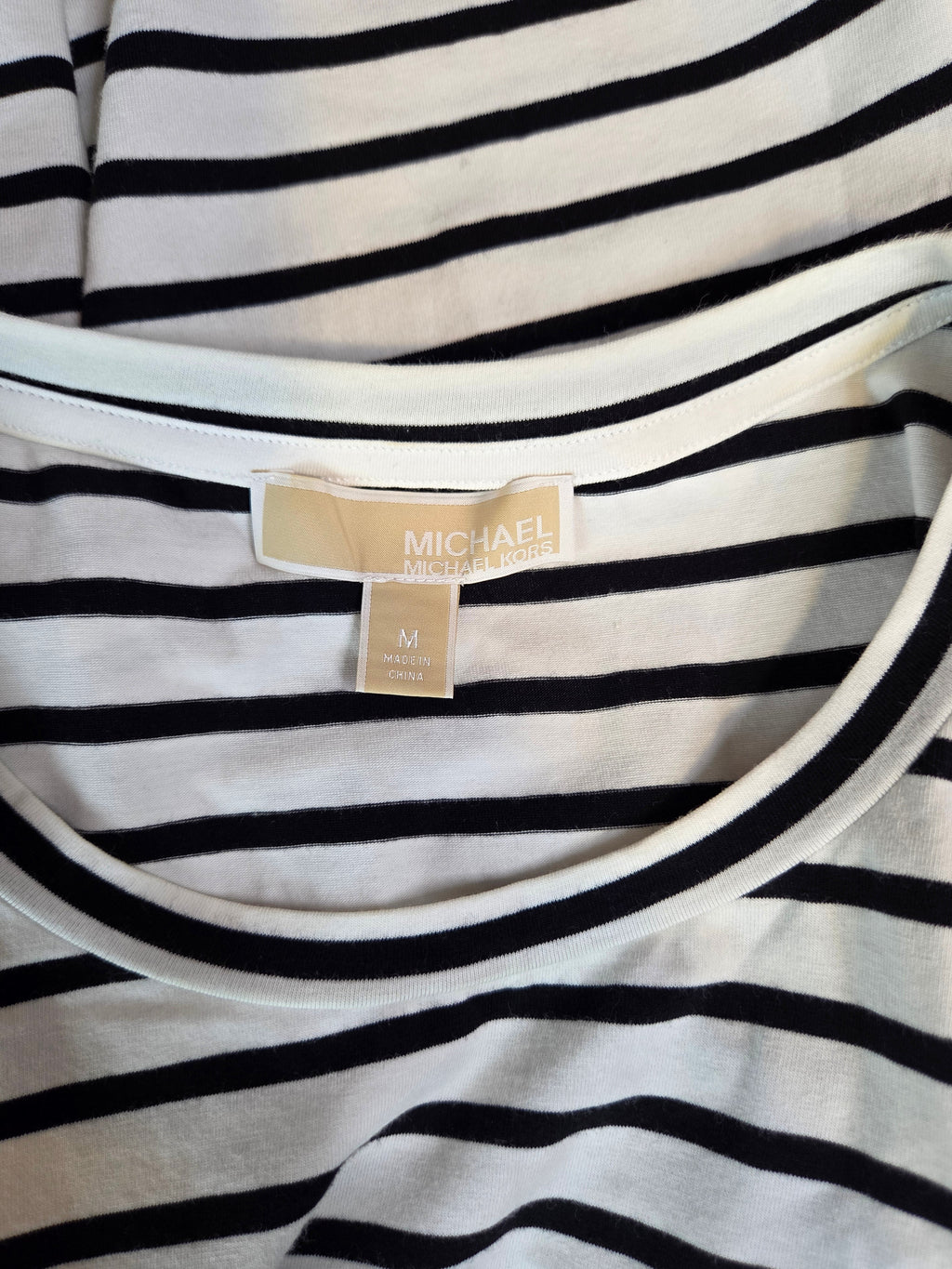 Michael Michael Kors Women's Black White Striped Blouse Size M