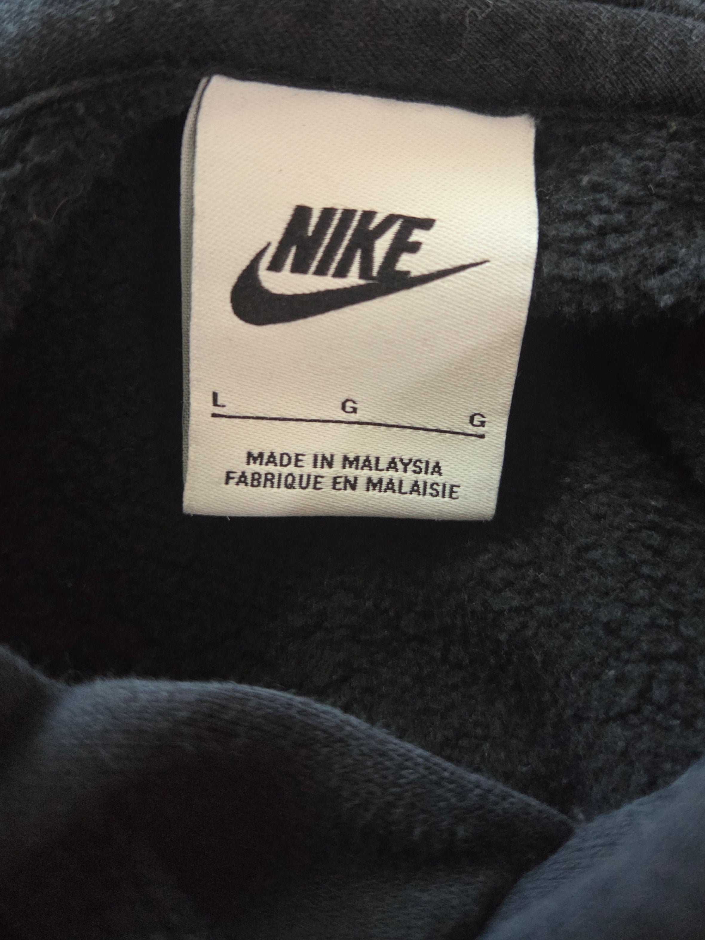 Nike Men's Fleece Black Hoodie Cotton Polyester Size Large