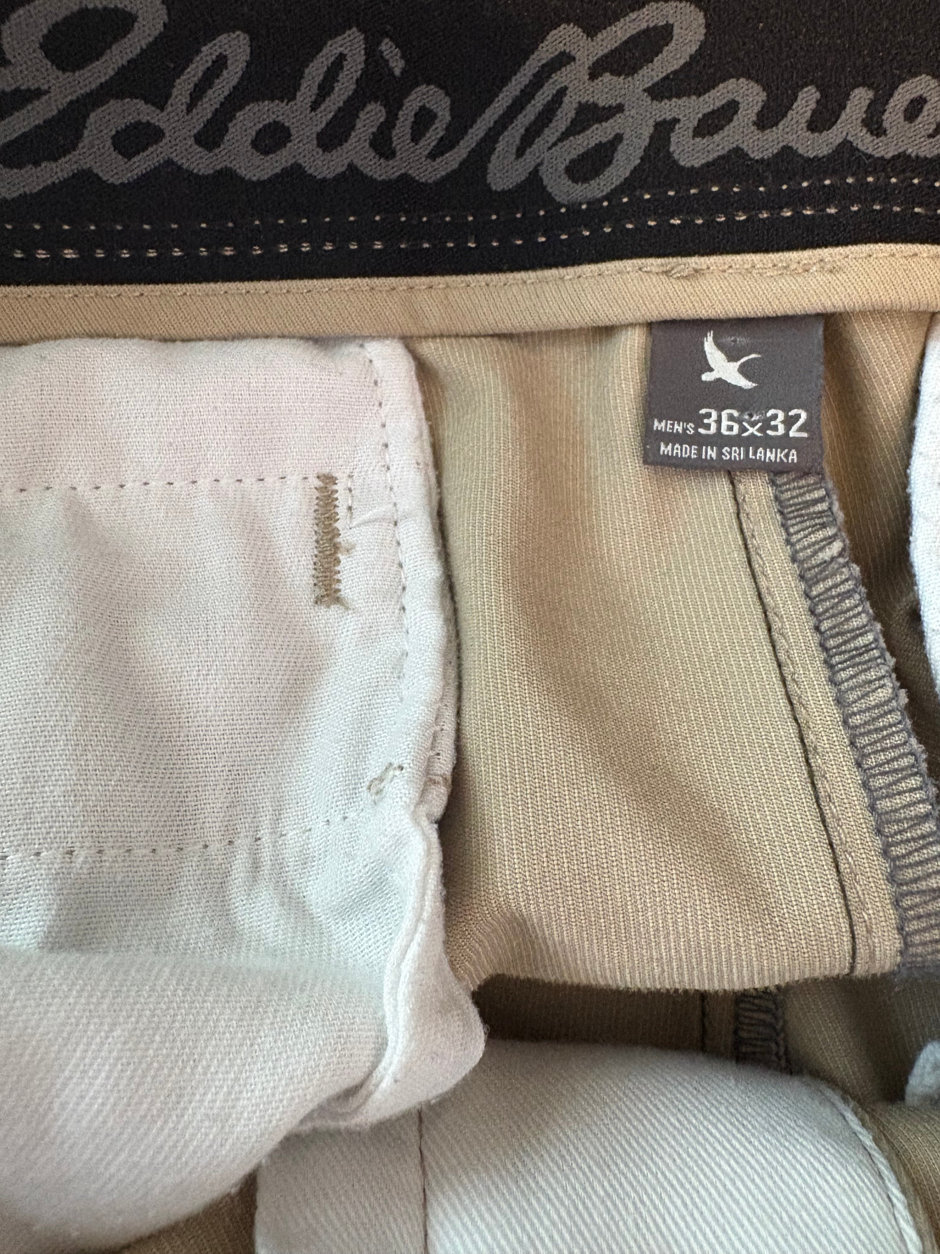 Eddie Bauer Men's Khaki Pants Cotton Polyester Spandex Size 36W 32L