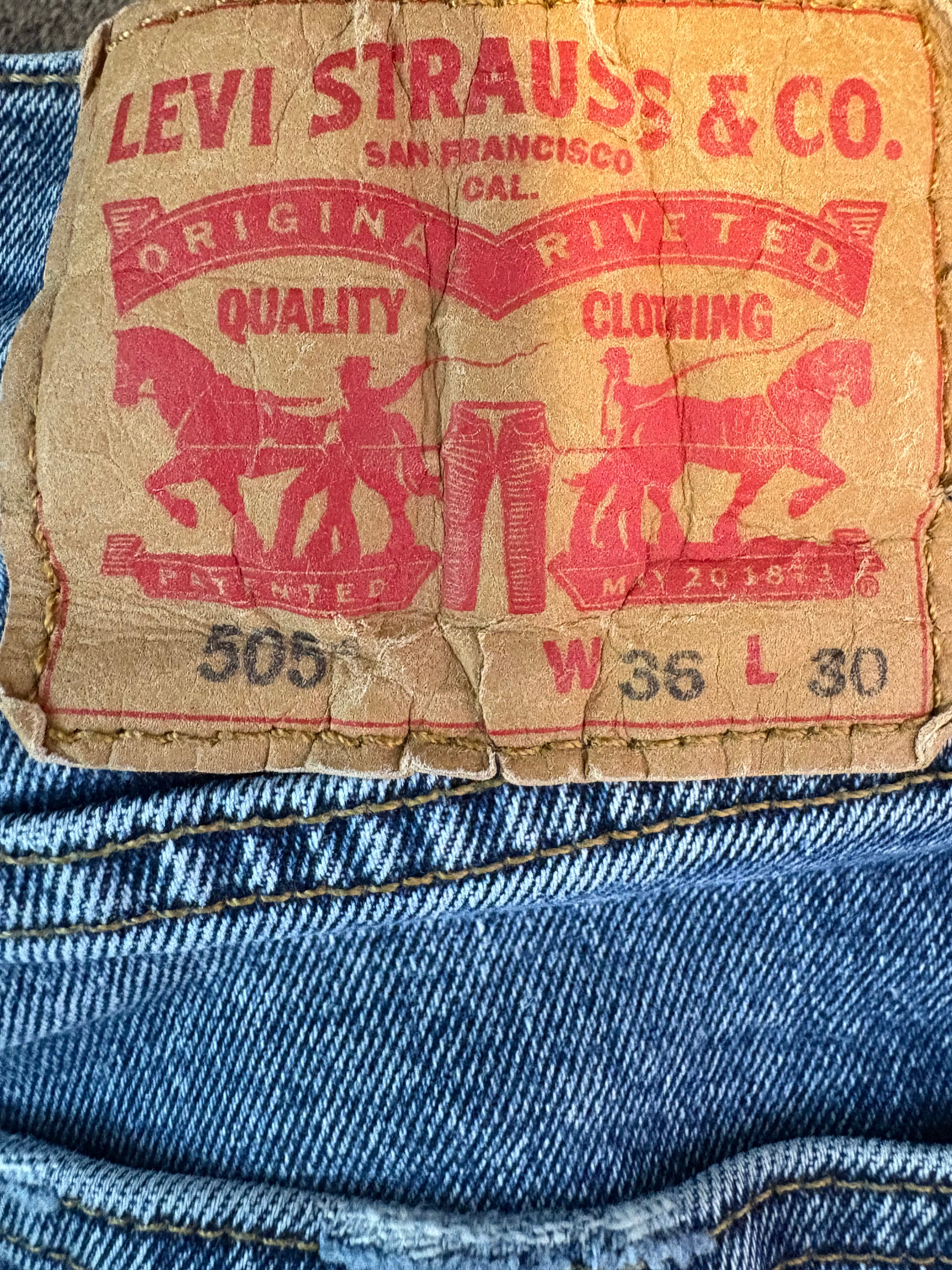 LEVI'S 505 MEN'S JEANS SIZE 36W 30L