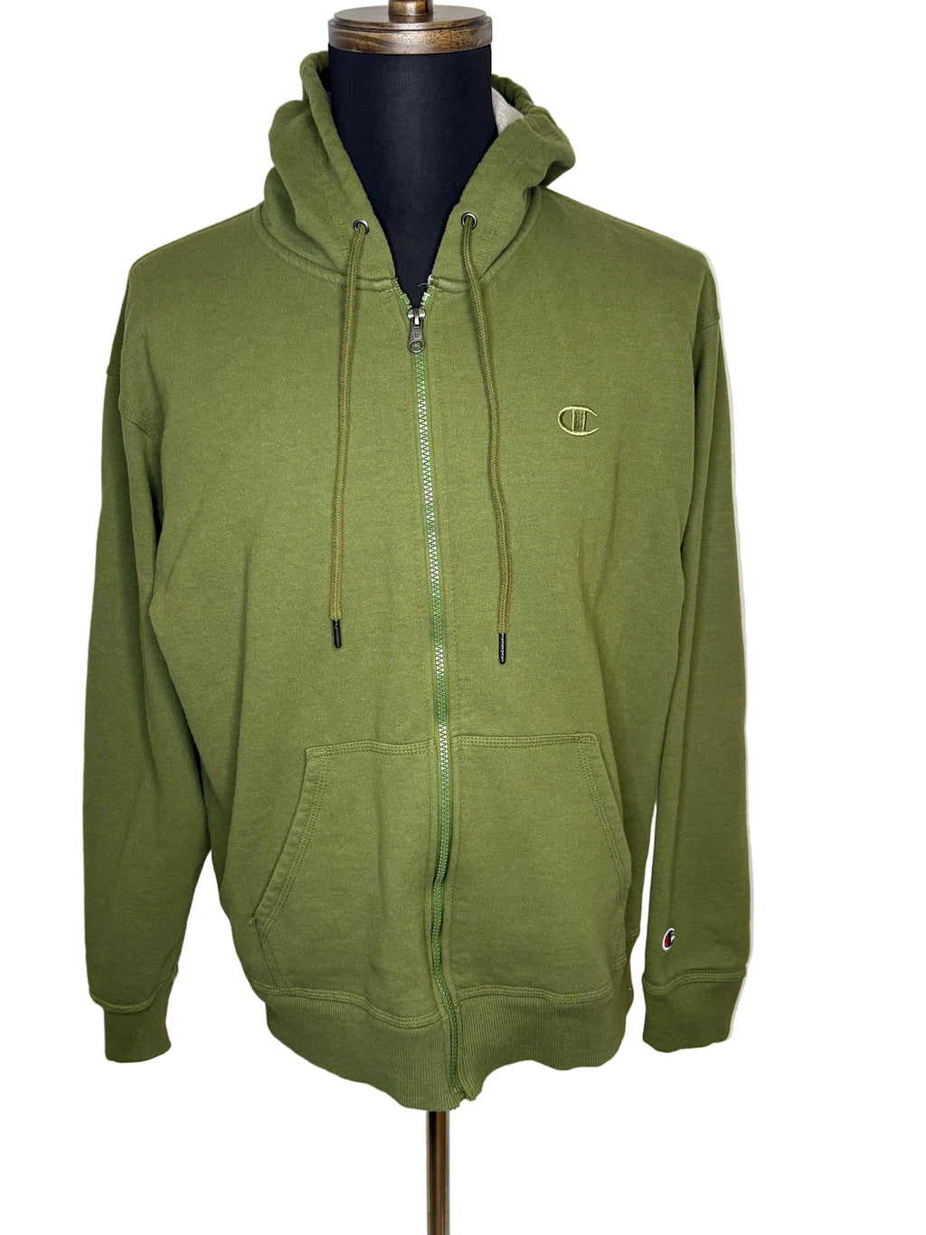 CHAMPION MEN'S HOODIE GREEN SIZE LARGE