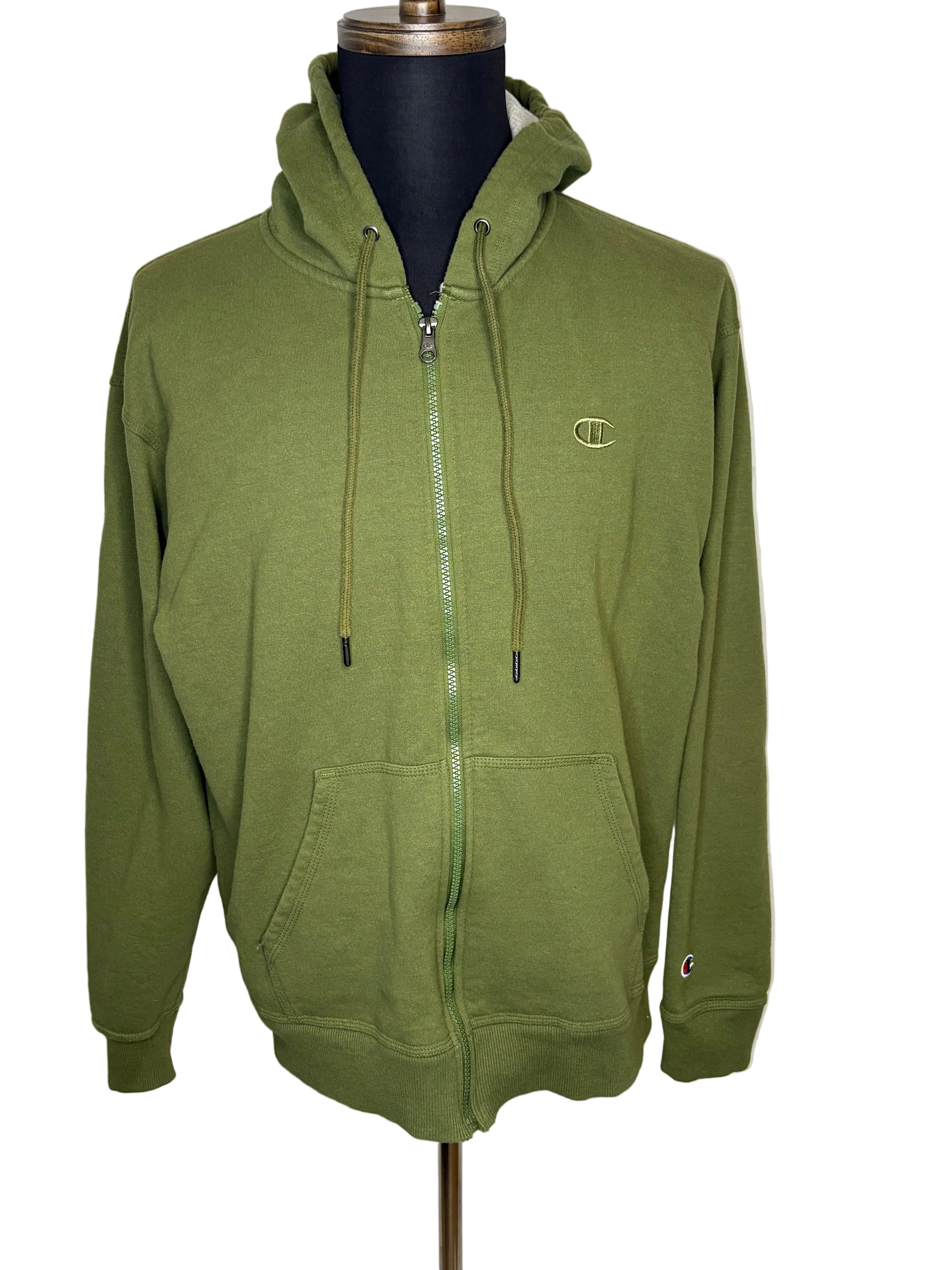 CHAMPION MEN'S HOODIE GREEN SIZE LARGE