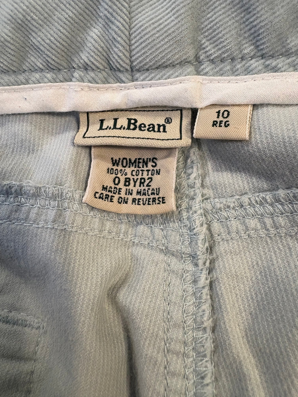 L.L. BEAN CORDUROY PANT SIZE 10
