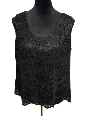 Damianou Women's Blouse Black Lace Size XL
