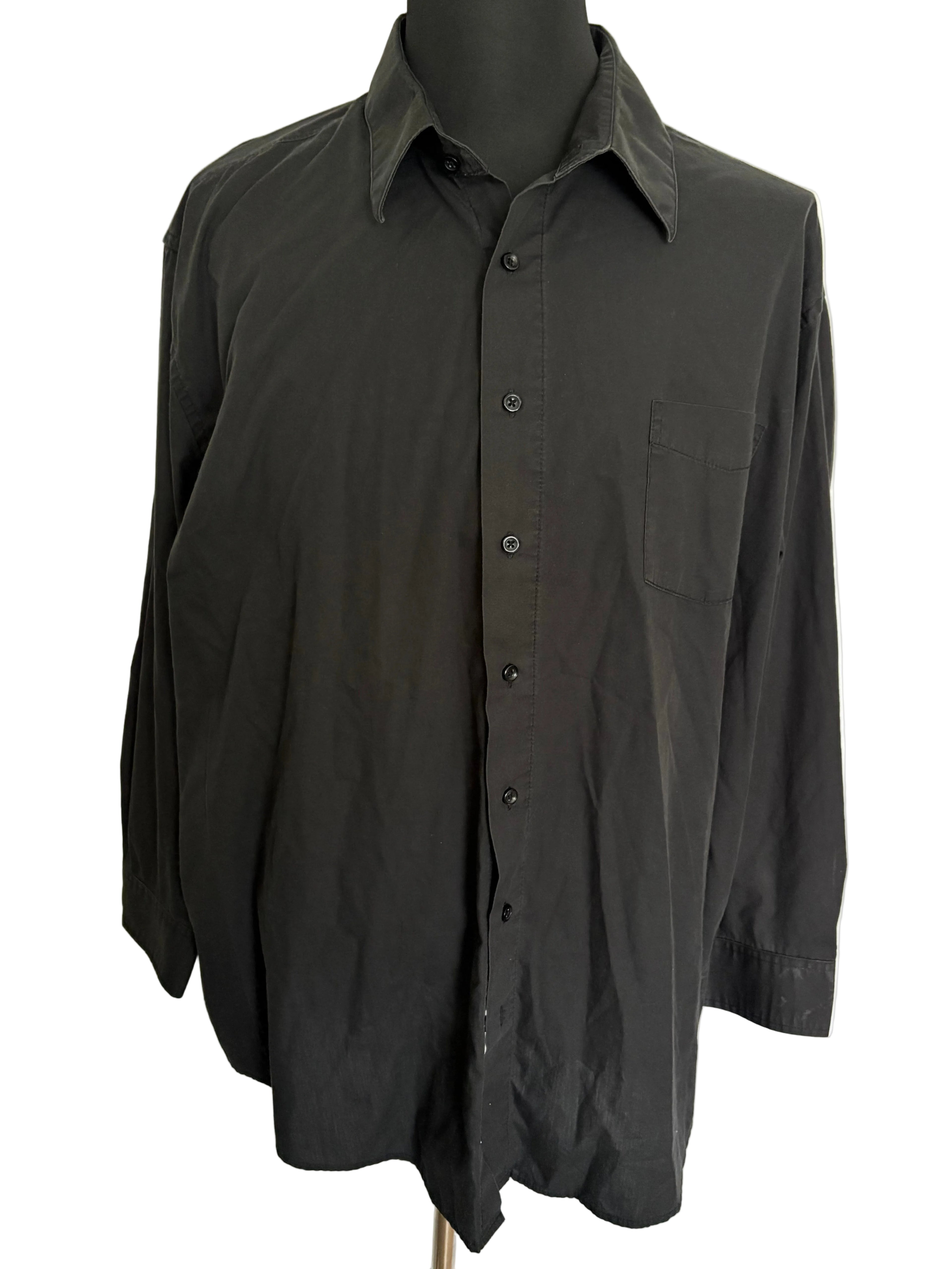 Kings Court Men's Black Button Up Shirt Size 18 1/2 35/36L