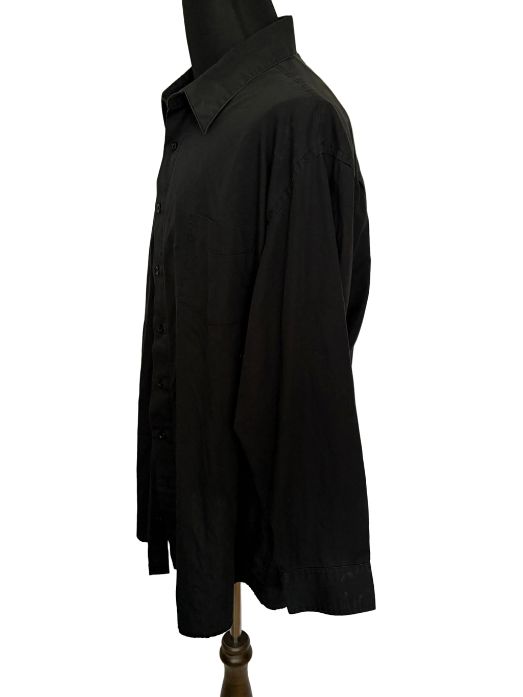 Kings Court Men's Black Button Up Shirt Size 18 1/2 35/36L