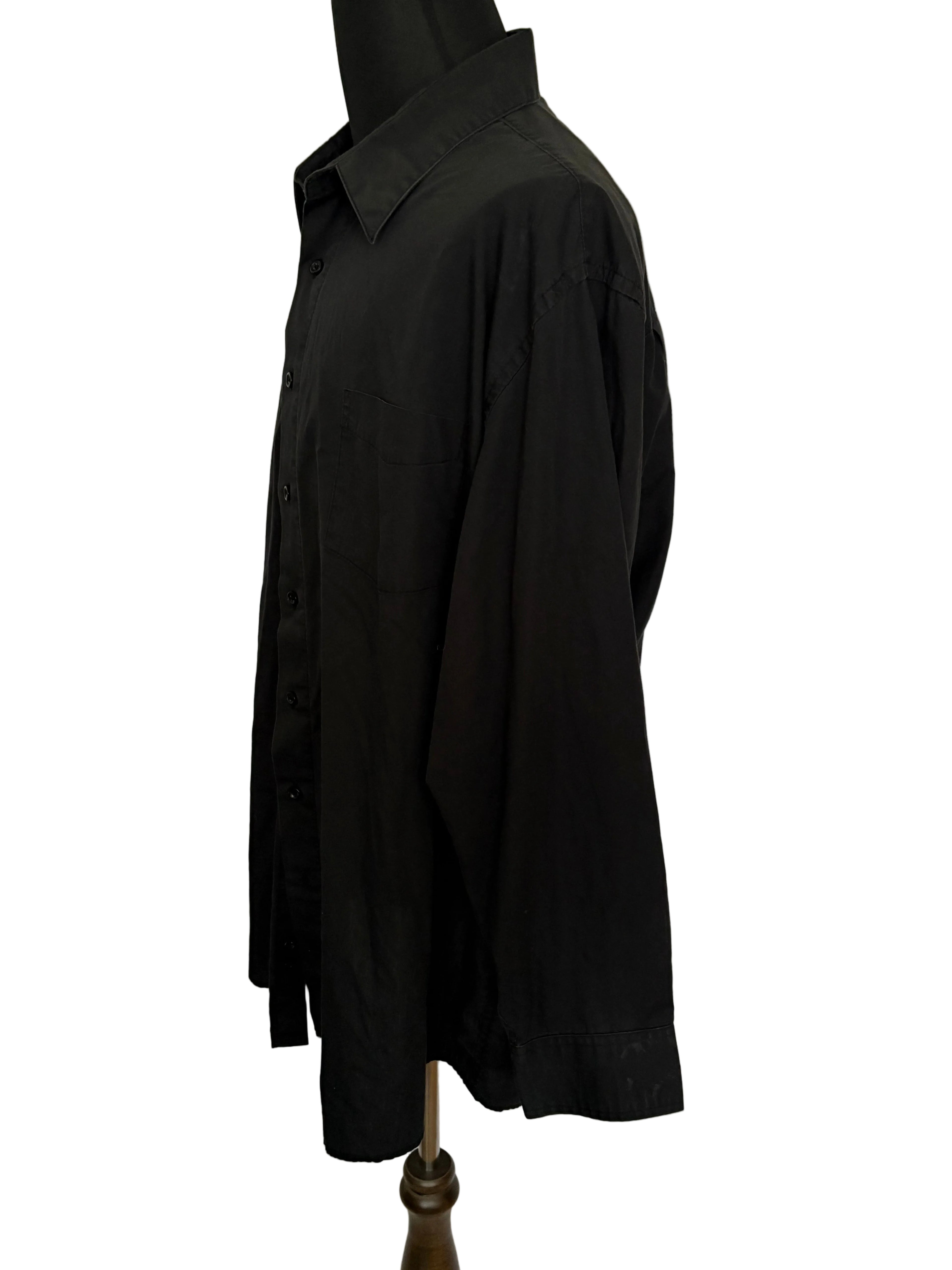 Kings Court Men's Black Button Up Shirt Size 18 1/2 35/36L