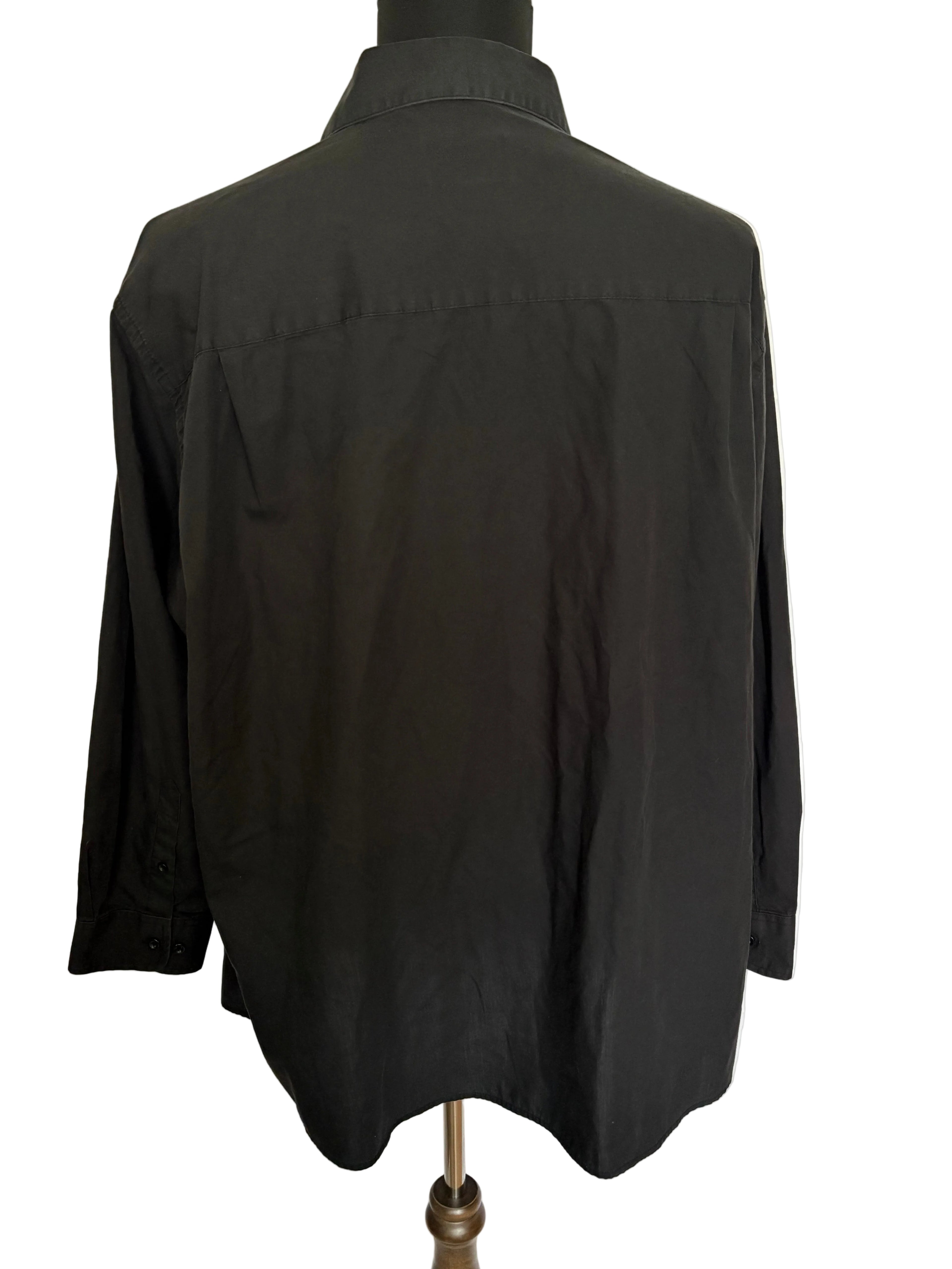 Kings Court Men's Black Button Up Shirt Size 18 1/2 35/36L